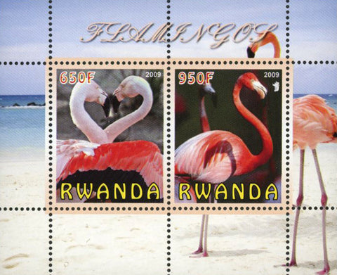 Flamingo Bird Sea Ocean Souvenir Sheet of 2 Stamps Mint NH