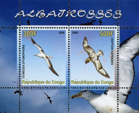 Congo Albatross Sea Bird Seagull Souvenir Sheet of 2 Stamps Mint NH