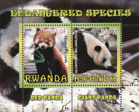 Endangered Species Panda Bear Wild Animal Sov. Sheet of 2 Stamps Mint NH