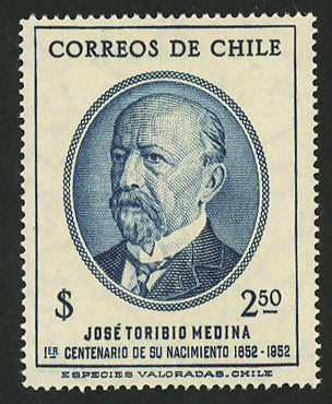 Chile Stamp Jose Toribio Medina Historian Historical Figure Individual MNH