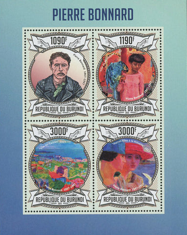 Pierre Bonnard Painter Art Famous Souvenir Sheet of 4 Stamps Mint NH