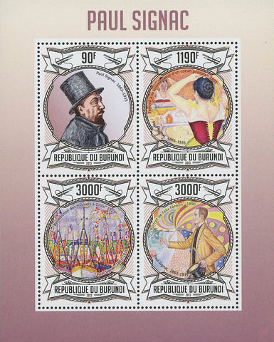 Paul Signac Painter Art Famous Souvenir Sheet of 4 Stamps Mint NH