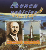 Malawi Launch Vehicles Mercury Redstone Souvenir Sheet of 2 Stamps Mint NH