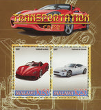 Malawi Transportation Car Ferrari Souvenir Sheet of 2 Stamps Mint NH