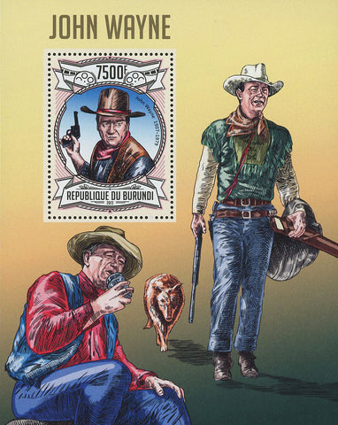 John Wayne Cowboy Famous Celebrity Souvenir Sheet Mint NH