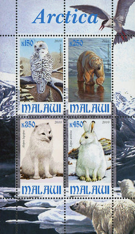 Malawi Arctica Wild Animal Mountain Souvenir Sheet of 4 Stamps Mint NH