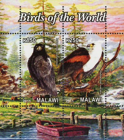 Malawi Birds Of The World Nature Lake Souvenir Sheet of 2 Stamps Mint NH