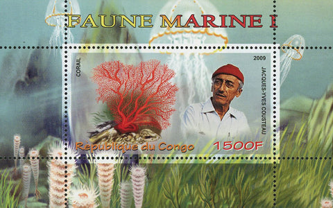 Congo Coral Marine Fauna Ocean Life Souvenir Sheet Mint NH