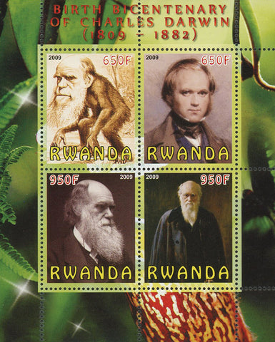 Birth Bicentenary Of Charles Darwin Souvenir Sheet of 4 Stamps Mint NH