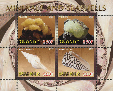 Mineral and Seashell Ocean Life Souvenir Sheet of 4 Stamps Mint NH