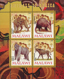 Malawi Animals Of Africa Gorilla Panthera Wild Animal Souvenir Sheet of 4 Stamps