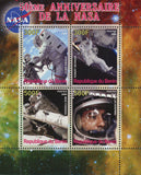 Benin NASA Anniversary Space Astronautic Souvenir Sheet of 4 Stamps Mint NH