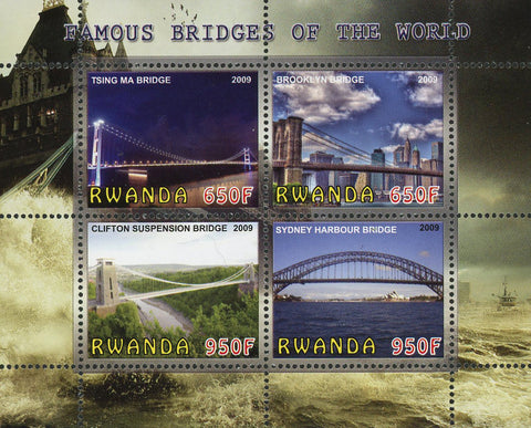 Famous Bridges Of The World Architecture Souvenir Sheet of 4 Stamps Mint