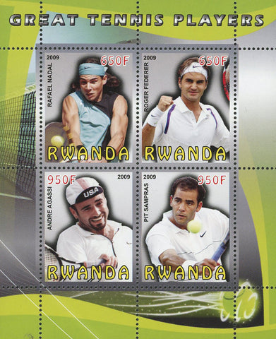 Great Tennis Player Sport Souvenir Sheet of 4 Stamps Mint NH