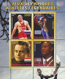 Benin Legendary Olympic Games Athlet Sport Souvenir Sheet of 4 Stamps Mint NH