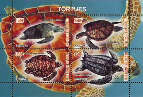 Turtle Marine Life Chelonia Mydas Souvenir Sheet of 4 Stamps Mint NH