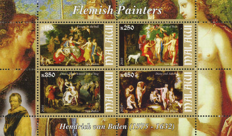 Malawi Flemish Painters Hendrick van Balen Souvenir Sheet of 4 Stamps Mint NH