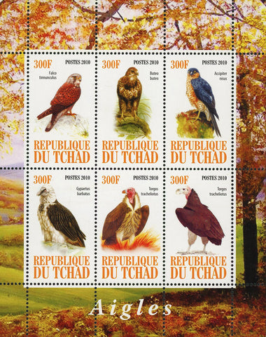 Eagle Bird Fauna Tree Nature Souvenir Sheet of 6 Stamps Mint NH