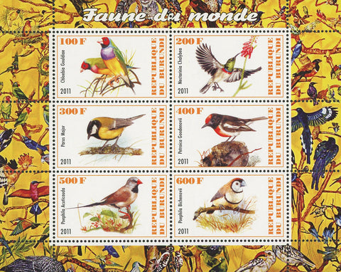Bird Fauna Of The World Nest Nature Souvenir Sheet of 6 Stamps Mint NH