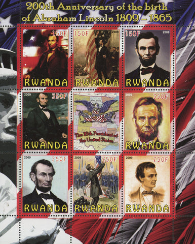 Abraham Lincoln President USA Souvenir Sheet of 8 Stamps Mint NH
