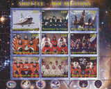 Congo Shuttle Mir Missions Space Astronaut Souvenir Sheet of 9 Stamps Mint NH