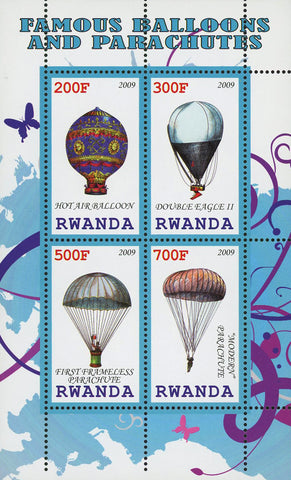 Famous Balloons And Parachutes Souvenir Sheet of 4 Stamps Mint NH