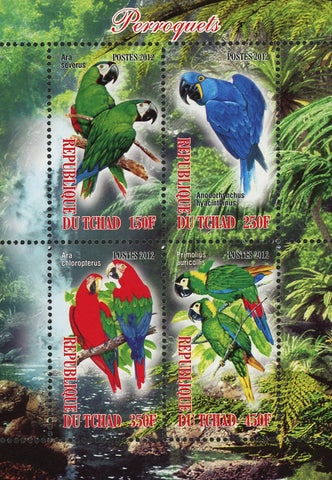 Parrot Bird Nature Souvenir Sheet of 4 Stamps Mint NH