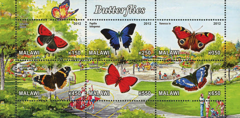 Malawi Butterfly Insect Nature Park Souvenir Sheet of 6 Stamps Mint NH