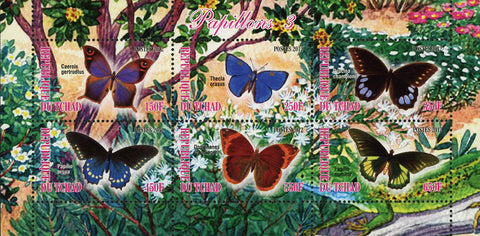 Butterfly Insect Nature Beach Flower Plant Souvenir Sheet of 6 Stamps MNH