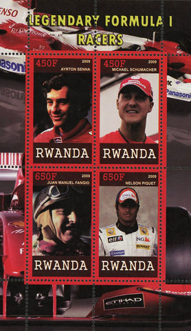 Legendary Formula 1 F1 Racers Sport Souvenir Sheet of 4 Stamps Mint NH