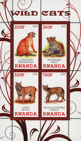 Wild Cats Wild Animal Lynx Rupus Souvenir Sheet of 4 Stamps Mint NH