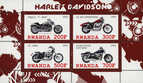 Harley Davison Motorcycle Transportation Souvenir Sheet of 4 Stamps Mint NH