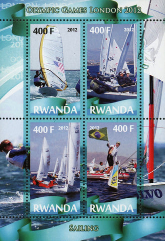 Sailing Sport Olympic Games London 2012 Souvenir Sheet of 4 Stamps Mint NH