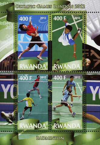 Badminton Sport Olympic Games London 2012 Souvenir Sheet of 4 Stamps Mint