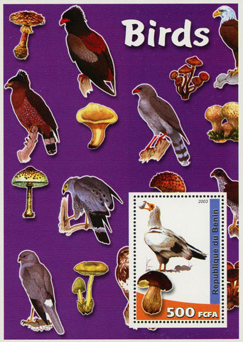 Benin Bird Mushroom Nature Flora Fauna Souvenir Sheet Mint NH