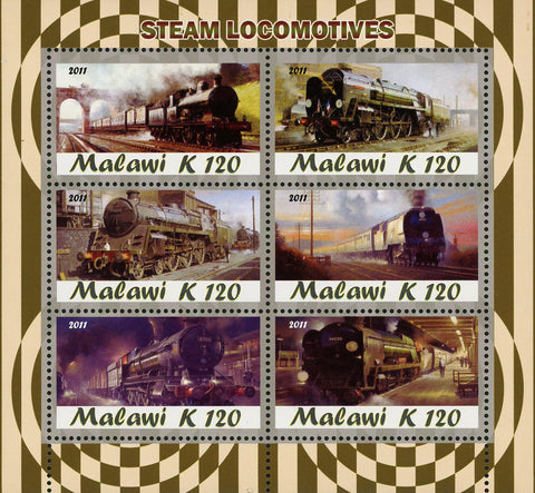 Steam Locomotive Stamp Train Transportation Souvenir Sheet of 6 Stamps Mint NH