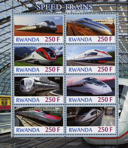 High Speed Train Transportation Souvenir Sheet of 8 Stamps Mint NH