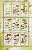 Butterfly Stamp Plant Flower Insect Souvenir Sheet of 9 Stamps Mint NH
