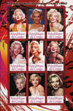 Congo Marilyn Monroe Famous People Actress Souvenir Sheet of 9 Stamps Mint NH