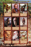 Congo Man Evolution Charles Darwin Anniversary Science Souvenir Sheet of 9 Stamp