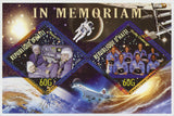 Haiti In Memory Soyouz 11 Shuttle Challenger Space Astronaut Souvenir Sheet of 2