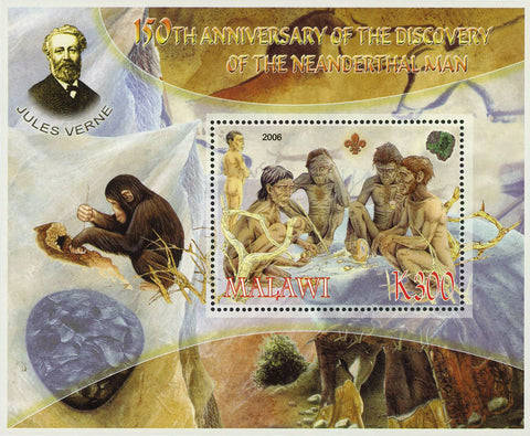 Malawi Anniversary of Discovery of Neanderthal Man Pre Historic Souvenir Sheet M