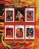 Bruce Lee Actor Martial Arts Famous People Souvenir Sheet of 6 Stamps MNH