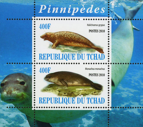 Seal Pinnipeds Ocean Fauna Marine Life Souvenir Sheet of 2 Stamps Mint NH