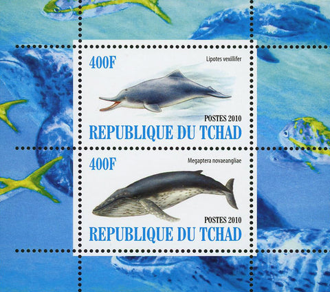 Dolphin Whale Ocean Fauna Marine Life Souvenir Sheet of 2 Stamps Mint NH
