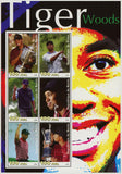 Benin Tiger Woods Golf Player Famous People Sport Souvenir Sheet of 6 Stamps MNH