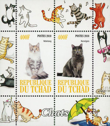 Cat Pet Domestic Animal Nebelung Souvenir Sheet of 2 Stamps Mint NH