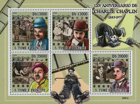 Charlie Chaplin Actor Filmmaker Famous Souvenir Sheet Mint NH