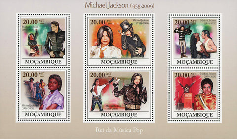 Michael Jackson Pop Singer Famous People Sov. Sheet of 6 Stamps MNH