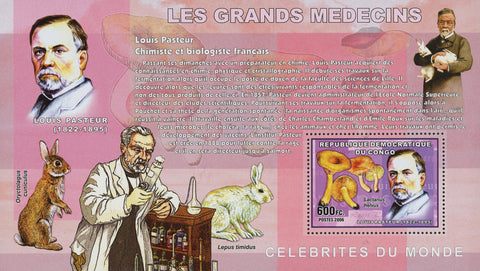 Famous Doctor Louis Pasteur Medicine Science Souvenir Sheet Mint NH
